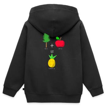 KIEFER+APFEL=ANANAS - Kinder Premium Organic Zip Hoodie - Schwarz - Hinten - AI Model Kid Male (0cm)