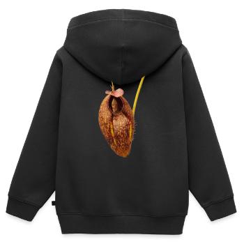 Nepenthes aristolochioides - Sweat Premium à capuche zippé enfant bio - noir - Dos - AI Model Kid Male (0cm)