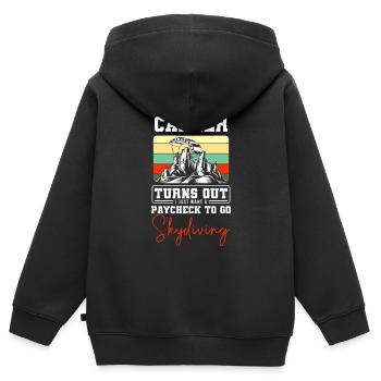 Skidiving Adrénaline Voler - Sweat Premium à capuche zippé enfant bio - noir - Dos - AI Model Kid Male (0cm)