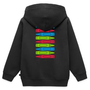 Lots of wax crayons cool design - Kids Premium Organic Zip-up Hoodie - black - Back - AI Model Kid Male (0cm)