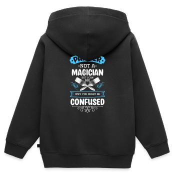 Maler Arbeit Renovieren Malermeister - Kinder Premium Organic Zip Hoodie - Schwarz - Hinten - AI Model Kid Male (0cm)