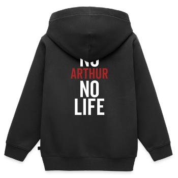 Kein Arthur Kein Leben - Kinder Premium Organic Zip Hoodie - Schwarz - Hinten - AI Model Kid Male (0cm)