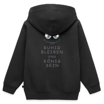 König sein - Kinder Premium Organic Zip Hoodie - Schwarz - Hinten - AI Model Kid Male (0cm)