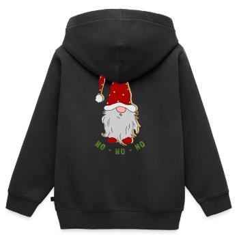 Weihnachten Weihnachtswichtel Ho - Ho - Ho - Kinder Premium Organic Zip Hoodie - Schwarz - Hinten - AI Model Kid Male (0cm)