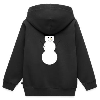 Schneemann - Kinder Premium Organic Zip Hoodie - Schwarz - Hinten - AI Model Kid Male (0cm)