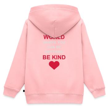 you can be kind - Kinder Premium Organic Zip Hoodie - Rosa - Hinten - AI Model Kid Female (0cm)