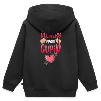 Babybauch Mutter Werdende Mutter Nachwuchs - Kinder Premium Organic Zip Hoodie - Schwarz - Hinten - AI Model Kid Male (0cm)