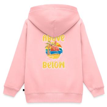 Plongée Summer Palm Surfing - Sweat Premium à capuche zippé enfant bio - rose - Dos - AI Model Kid Female (0cm)