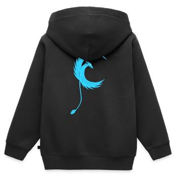 Drache - Kinder Premium Organic Zip Hoodie - Schwarz - Hinten - AI Model Kid Male (0cm)