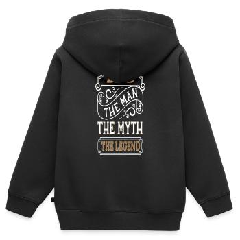 Dad The Man The Myth The Legend - Kinder Premium Organic Zip Hoodie - Schwarz - Hinten - AI Model Kid Male (0cm)