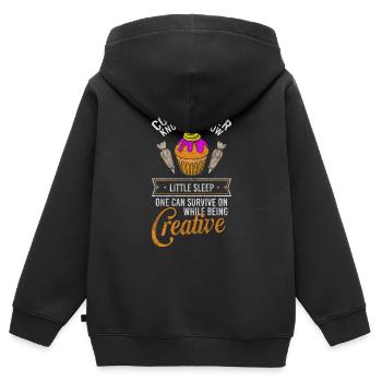 Konditor Backen Törtchen - Kinder Premium Organic Zip Hoodie - Schwarz - Hinten - AI Model Kid Male (0cm)