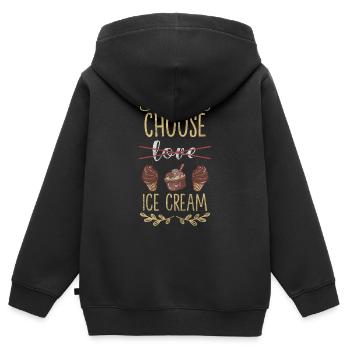 Tartelettes à grignoter dessert - Sweat Premium à capuche zippé enfant bio - noir - Dos - AI Model Kid Male (0cm)