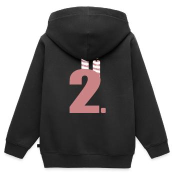 2. Geburtstag - Kinder Premium Organic Zip Hoodie - Schwarz - Hinten - AI Model Kid Male (0cm)