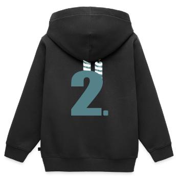 2. Geburtstag - Kinder Premium Organic Zip Hoodie - Schwarz - Hinten - AI Model Kid Male (0cm)