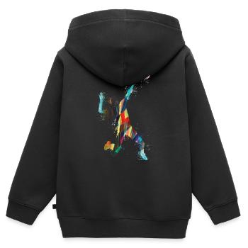 volleyball, volleyballerin, Beachball,Graffiti - Kinder Premium Organic Zip Hoodie - Schwarz - Hinten - AI Model Kid Male (0cm)