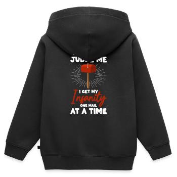 Livreurs de lettres de bureau de poste Livreurs de colis Facteurs - Sweat Premium à capuche zippé enfant bio - noir - Dos - AI Model Kid Male (0cm)