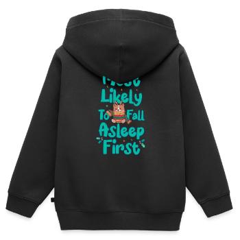 Dabbing Noël Offensif Noël Rude - Sweat Premium à capuche zippé enfant bio - noir - Dos - AI Model Kid Male (0cm)