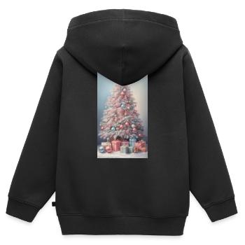 Weihnachtsbaum - Kinder Premium Organic Zip Hoodie - Schwarz - Hinten - AI Model Kid Male (0cm)