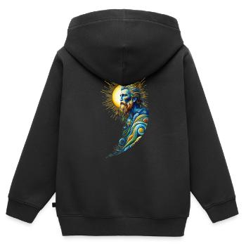 Gott von Vincent van Gogh - Kinder Premium Organic Zip Hoodie - Schwarz - Hinten - AI Model Kid Male (0cm)