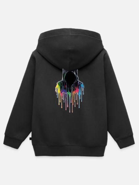 Coloured hoodie - Kinder Premium Organic Zip Hoodie - Schwarz