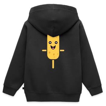 Mais Hundefutter - Kinder Premium Organic Zip Hoodie - Schwarz - Hinten - AI Model Kid Male (0cm)