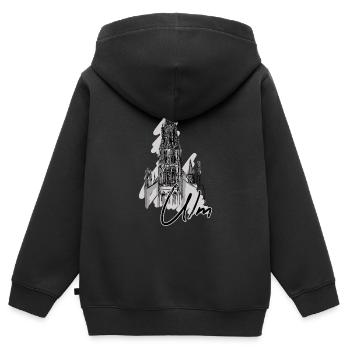 Ulm - Kids Premium Organic Zip-up Hoodie - black - Back - AI Model Kid Male (0cm)