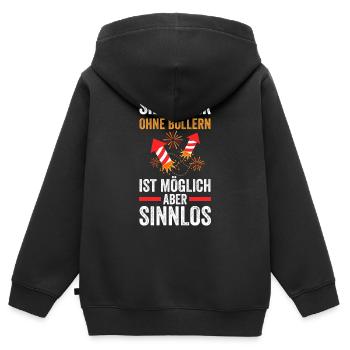 Neujahr Feuerwerk Silvester - Kinder Premium Organic Zip Hoodie - Schwarz - Hinten - AI Model Kid Male (0cm)