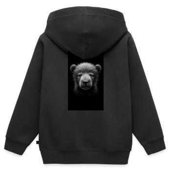 Baby Bär Neugeborenes - Baby Bear Newborn - Kinder Premium Organic Zip Hoodie - Schwarz - Hinten - AI Model Kid Male (0cm)