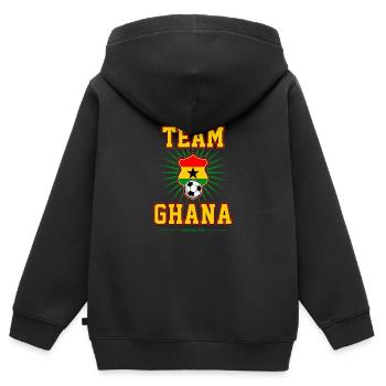 Ghana - Kinder Premium Organic Zip Hoodie - Schwarz - Hinten - AI Model Kid Male (0cm)