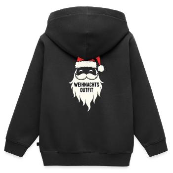 Weihnachts Outfit - Kinder Premium Organic Zip Hoodie - Schwarz - Hinten - AI Model Kid Male (0cm)