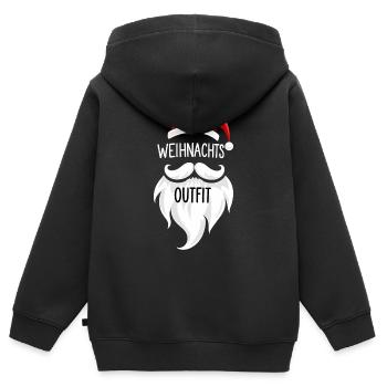 Weihnachts Outfit - Kinder Premium Organic Zip Hoodie - Schwarz - Hinten - AI Model Kid Male (0cm)