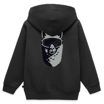 alpaka skibrille - Kinder Premium Organic Zip Hoodie - Schwarz - Hinten - AI Model Kid Male (0cm)
