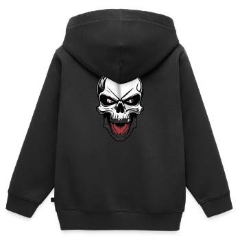 Rockmusik Totenkopf - Kinder Premium Organic Zip Hoodie - Schwarz - Hinten - AI Model Kid Male (0cm)