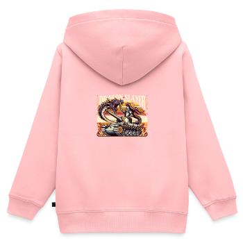 Dragon Slayer Knight Ren Faire LARP, Renaissance - Kinder Premium Organic Zip Hoodie - Rosa - Hinten - AI Model Kid Female (0cm)