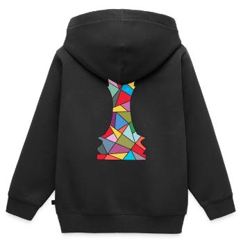 Schachspieler Schachfigur Kinder Schach - Kinder Premium Organic Zip Hoodie - Schwarz - Hinten - AI Model Kid Male (0cm)