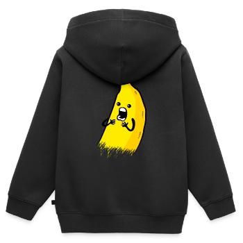 Flippige banane - Kinder Premium Organic Zip Hoodie - Schwarz - Hinten - AI Model Kid Male (0cm)