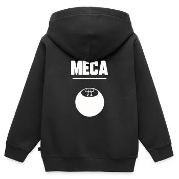 Boîte meca - Sweat Premium à capuche zippé enfant bio - noir - Dos - AI Model Kid Male (0cm)
