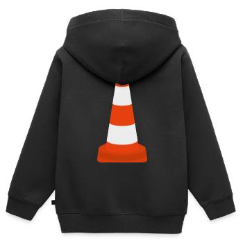 Cône de cône de trafic de pylônes Cône d’avertissement Cône icône de cône - Sweat Premium à capuche zippé enfant bio - noir - Dos - AI Model Kid Male (0cm)
