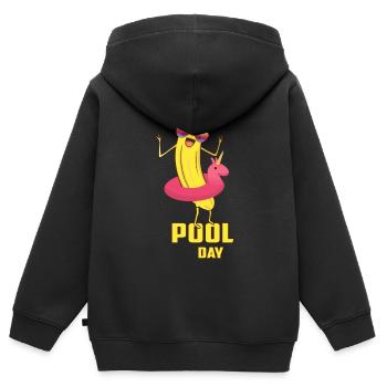 Banane Cool Pool - Sweat Premium à capuche zippé enfant bio - noir - Dos - AI Model Kid Male (0cm)