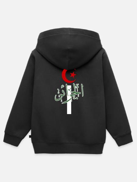 Algerien - Kinder Premium Organic Zip Hoodie - Schwarz