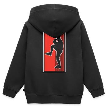 Baseball - Kinder Premium Organic Zip Hoodie - Schwarz - Hinten - AI Model Kid Male (0cm)
