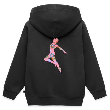 dancer, dancing, illustration, dancer,stars - Kids Premium Organic Zip-up Hoodie - black - Back - AI Model Kid Male (0cm)