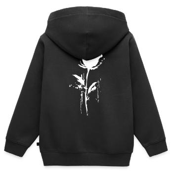 Éclaboussures de rose Style urbain - Sweat Premium à capuche zippé enfant bio - noir - Dos - AI Model Kid Male (0cm)