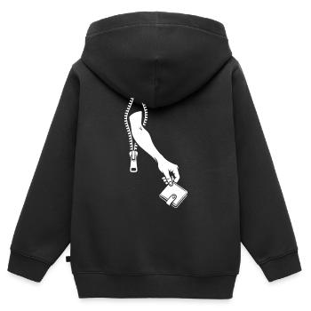 pickpocket - Sweat Premium à capuche zippé enfant bio - noir - Dos - AI Model Kid Male (0cm)