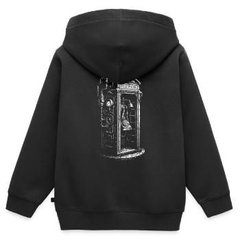 Viktorianische Steampunk-Telefonzelle - Kinder Premium Organic Zip Hoodie - Schwarz - Hinten - AI Model Kid Male (0cm)