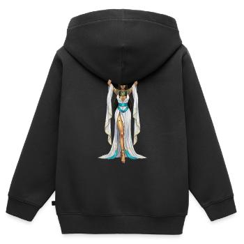Cosplay de la déesse égyptienne Isis - Sweat Premium à capuche zippé enfant bio - noir - Dos - AI Model Kid Male (0cm)