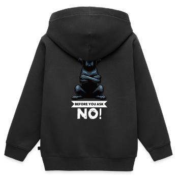 Avant de demander à Labrador Labrador Labrador Propriétaire Labrador - Sweat Premium à capuche zippé enfant bio - noir - Dos - AI Model Kid Male (0cm)