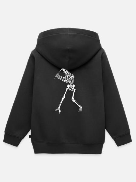 Skeleton-Golfschwung - Kinder Premium Organic Zip Hoodie - Schwarz