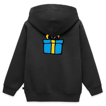 Idée cadeau cadeau - Sweat Premium à capuche zippé enfant bio - noir - Dos - AI Model Kid Male (0cm)