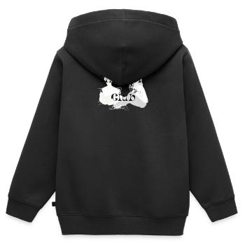 Independent Club Duo Illustration - Kinder Premium Organic Zip Hoodie - Schwarz - Hinten - AI Model Kid Male (0cm)